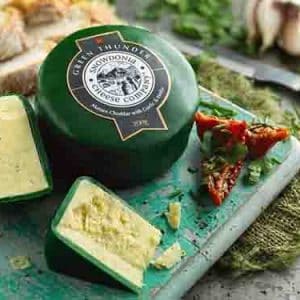 Green thunder cheddar with garlic and herbs